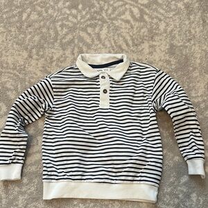 Striped Long Sleeve thermal Polo Shirt